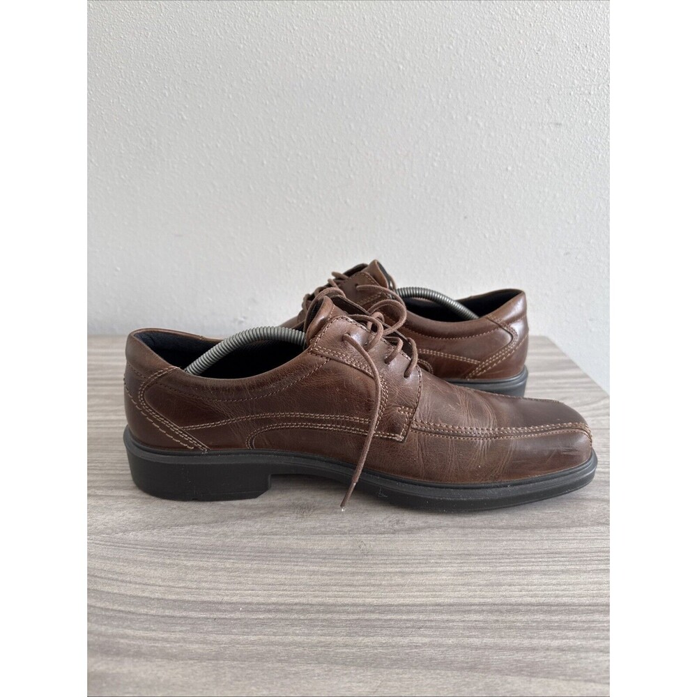 Ecco Helsinki Men’s Brown Leather Bike Toe Shoes EUR 45 US 11-11.5 - Picture 9 of 10